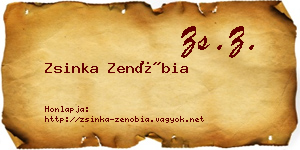 Zsinka Zenóbia névjegykártya