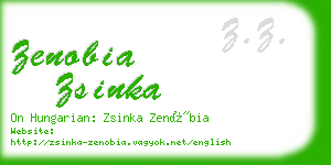 zenobia zsinka business card